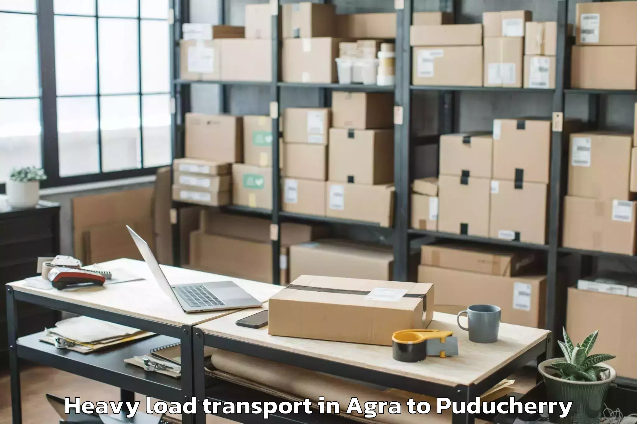 Comprehensive Agra to Puducherry Heavy Load Transport